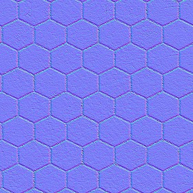 Textures   -   ARCHITECTURE   -   PAVING OUTDOOR   -   Hexagonal  - Dirty stone paving outdoor hexagonal texture seamless 06033 - Normal