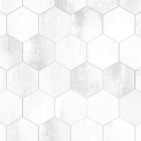 Textures   -   ARCHITECTURE   -   TILES INTERIOR   -   Hexagonal mixed  - Hexagonal tiles metal effect pbr texture seamless 22337 - Ambient occlusion