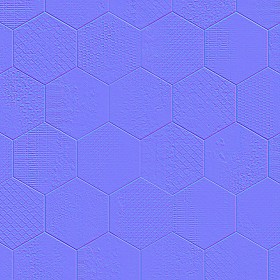Textures   -   ARCHITECTURE   -   TILES INTERIOR   -   Hexagonal mixed  - Hexagonal tiles metal effect pbr texture seamless 22337 - Normal