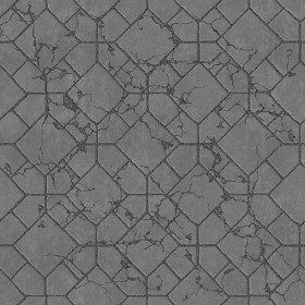 Textures   -   ARCHITECTURE   -   PAVING OUTDOOR   -   Concrete   -   Blocks damaged  - Concrete paving outdoor damaged texture seamless 05534 - Displacement