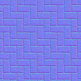 Textures   -   ARCHITECTURE   -   PAVING OUTDOOR   -   Concrete   -   Herringbone  - Concrete paving herringbone outdoor texture seamless 05845 - Normal
