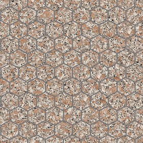 Textures   -   ARCHITECTURE   -   PAVING OUTDOOR   -  Hexagonal - Granite paving outdoor hexagonal texture seamless 06039