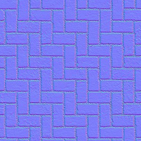 Textures   -   ARCHITECTURE   -   PAVING OUTDOOR   -   Concrete   -   Herringbone  - Concrete paving herringbone outdoor texture seamless 05848 - Normal