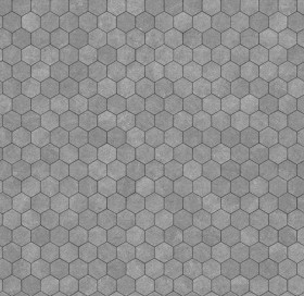 Textures   -   ARCHITECTURE   -   PAVING OUTDOOR   -   Hexagonal  - Stone paving outdoor hexagonal texture seamless 17017 - Displacement