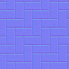 Textures   -   ARCHITECTURE   -   PAVING OUTDOOR   -   Concrete   -   Herringbone  - Concrete paving herringbone outdoor texture seamless 05798 - Normal