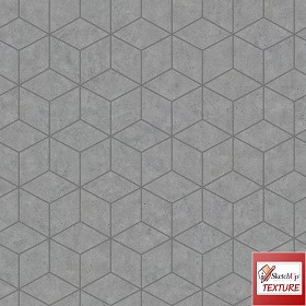 Textures   -   ARCHITECTURE   -   PAVING OUTDOOR   -  Hexagonal - Concrete paving hexagon PBR texture seamless 21841