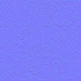 Textures   -   ARCHITECTURE   -   TILES INTERIOR   -   Ornate tiles   -   Patchwork  - Ceramic patchwork tile texture seamless 21242 - Normal