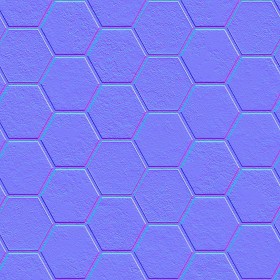 Textures   -   ARCHITECTURE   -   PAVING OUTDOOR   -   Hexagonal  - Concrete paving hexagon PBR texture seamless 21842 - Normal