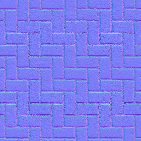Textures   -   ARCHITECTURE   -   PAVING OUTDOOR   -   Concrete   -   Herringbone  - Concrete paving herringbone outdoor texture seamless 05851 - Normal