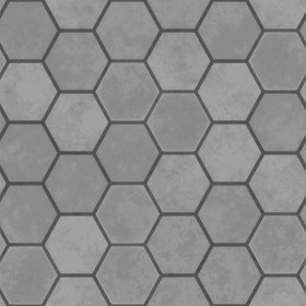 Textures   -   ARCHITECTURE   -   PAVING OUTDOOR   -   Hexagonal  - Concrete paving hexagon PBR texture seamless 21843 - Displacement