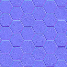 Textures   -   ARCHITECTURE   -   PAVING OUTDOOR   -   Hexagonal  - Concrete paving hexagon PBR texture seamless 21843 - Normal