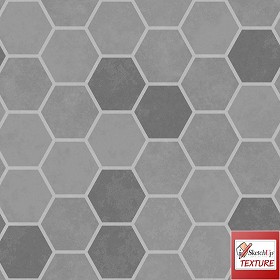 Textures   -   ARCHITECTURE   -   PAVING OUTDOOR   -  Hexagonal - Concrete paving hexagon PBR texture seamless 21843