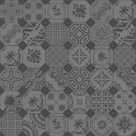 Textures   -   ARCHITECTURE   -   TILES INTERIOR   -   Ornate tiles   -   Patchwork  - Ceramic patchwork tile texture seamless 21253 - Specular