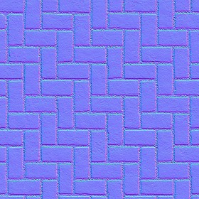 Textures   -   ARCHITECTURE   -   PAVING OUTDOOR   -   Concrete   -   Herringbone  - Concrete paving herringbone outdoor texture seamless 05852 - Normal