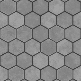 Textures   -   ARCHITECTURE   -   PAVING OUTDOOR   -   Hexagonal  - Concrete paving hexagon PBR texture seamless 21844 - Displacement