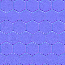 Textures   -   ARCHITECTURE   -   PAVING OUTDOOR   -   Hexagonal  - Concrete paving hexagon PBR texture seamless 21844 - Normal