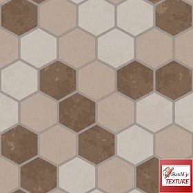 Textures   -   ARCHITECTURE   -   PAVING OUTDOOR   -  Hexagonal - Concrete paving hexagon PBR texture seamless 21844