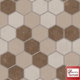 Textures   -   ARCHITECTURE   -   PAVING OUTDOOR   -   Hexagonal  - Concrete paving hexagon PBR texture seamless 21844