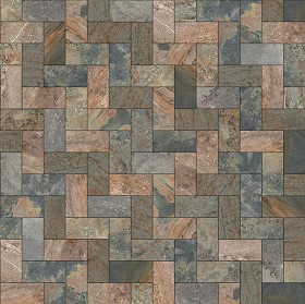 Textures   -   ARCHITECTURE   -   PAVING OUTDOOR   -   Pavers stone   -  Herringbone - Slate paving herringbone seamless 22254