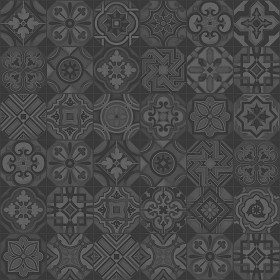 Textures   -   ARCHITECTURE   -   TILES INTERIOR   -   Ornate tiles   -   Patchwork  - Ceramic patchwork tile texture seamless 21254 - Specular