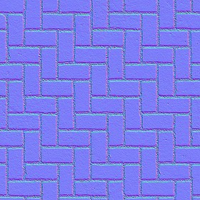 Textures   -   ARCHITECTURE   -   PAVING OUTDOOR   -   Concrete   -   Herringbone  - Concrete paving herringbone outdoor texture seamless 05853 - Normal