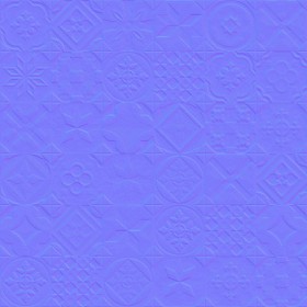 Textures   -   ARCHITECTURE   -   TILES INTERIOR   -   Ornate tiles   -   Patchwork  - Ceramic patchwork tile texture seamless 21255 - Normal
