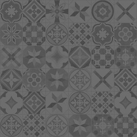 Textures   -   ARCHITECTURE   -   TILES INTERIOR   -   Ornate tiles   -   Patchwork  - Ceramic patchwork tile texture seamless 21255 - Specular