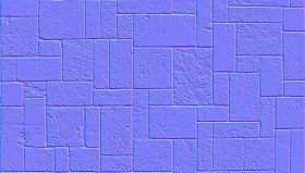 Textures   -   ARCHITECTURE   -   PAVING OUTDOOR   -   Pavers stone   -   Blocks mixed  - Pavers stone mixed size texture seamless 06152 - Normal