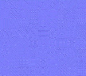 Textures   -   ARCHITECTURE   -   TILES INTERIOR   -   Ornate tiles   -   Patchwork  - Gres patchwork tiles PBR texture seamless 21926 - Normal