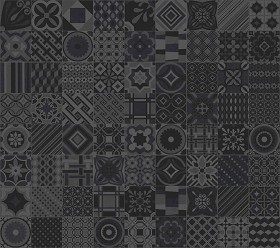 Textures   -   ARCHITECTURE   -   TILES INTERIOR   -   Ornate tiles   -   Patchwork  - Gres patchwork tiles PBR texture seamless 21926 - Specular