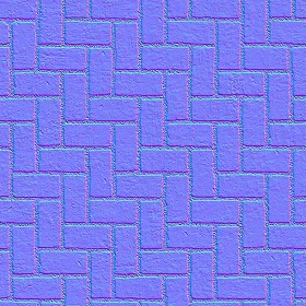 Textures   -   ARCHITECTURE   -   PAVING OUTDOOR   -   Concrete   -   Herringbone  - Concrete paving herringbone outdoor texture seamless 05858 - Normal