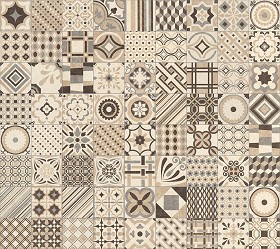 Textures   -   ARCHITECTURE   -   TILES INTERIOR   -   Ornate tiles   -  Patchwork - Gres patchwork tiles PBR texture seamless 21927