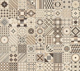 Textures   -   ARCHITECTURE   -   TILES INTERIOR   -   Ornate tiles   -   Patchwork  - Gres patchwork tiles PBR texture seamless 21927 (seamless)