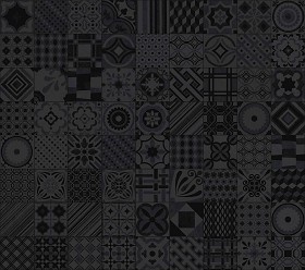 Textures   -   ARCHITECTURE   -   TILES INTERIOR   -   Ornate tiles   -   Patchwork  - Gres patchwork tiles PBR texture seamless 21927 - Specular