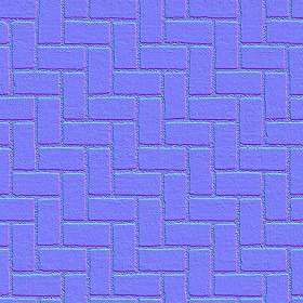 Textures   -   ARCHITECTURE   -   PAVING OUTDOOR   -   Concrete   -   Herringbone  - Concrete paving herringbone outdoor texture seamless 05859 - Normal