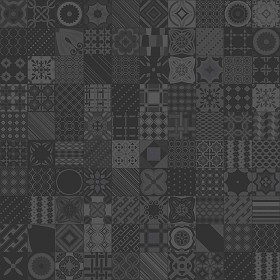 Textures   -   ARCHITECTURE   -   TILES INTERIOR   -   Ornate tiles   -   Patchwork  - Gres patchwork tiles PBR texture seamless 21928 - Specular