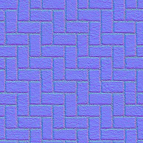 Textures   -   ARCHITECTURE   -   PAVING OUTDOOR   -   Concrete   -   Herringbone  - Concrete paving herringbone outdoor texture seamless 05860 - Normal