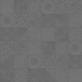 Textures   -   ARCHITECTURE   -   TILES INTERIOR   -   Ornate tiles   -   Patchwork  - Gres patchwork tiles PBR texture seamless 21935 - Displacement