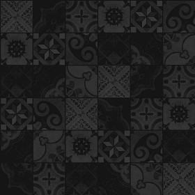 Textures   -   ARCHITECTURE   -   TILES INTERIOR   -   Ornate tiles   -   Patchwork  - Gres patchwork tiles PBR texture seamless 21935 - Specular