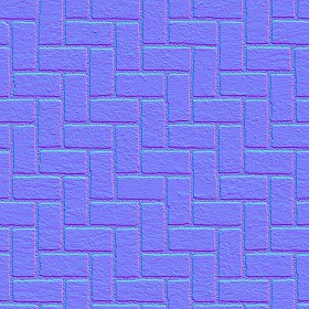 Textures   -   ARCHITECTURE   -   PAVING OUTDOOR   -   Concrete   -   Herringbone  - Concrete paving herringbone outdoor texture seamless 05861 - Normal