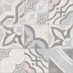 Textures   -   ARCHITECTURE   -   TILES INTERIOR   -   Ornate tiles   -  Patchwork - Cement patchwork tiles PBR texture seamless 22067