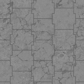 Textures   -   ARCHITECTURE   -   PAVING OUTDOOR   -   Concrete   -   Blocks damaged  - Concrete paving outdoor damaged texture seamless 05553 - Displacement