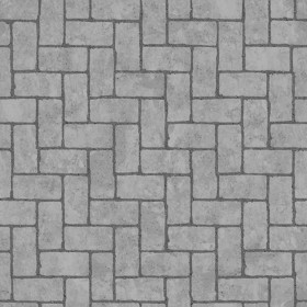 Textures   -   ARCHITECTURE   -   PAVING OUTDOOR   -   Concrete   -   Herringbone  - Concrete paving herringbone outdoor texture seamless 05864 - Displacement