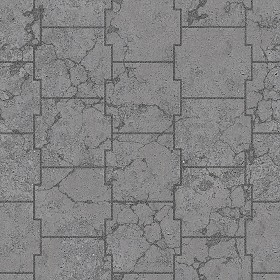 Textures   -   ARCHITECTURE   -   PAVING OUTDOOR   -   Concrete   -   Blocks damaged  - Concrete paving outdoor damaged texture seamless 05553 (seamless)