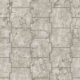 Textures   -   ARCHITECTURE   -   PAVING OUTDOOR   -   Concrete   -   Blocks damaged  - Concrete paving outdoor damaged texture seamless 05554 (seamless)