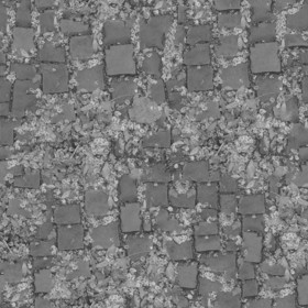 Textures   -   ARCHITECTURE   -   PAVING OUTDOOR   -   Parks Paving  - Damaged park cobblestone paving texture seamless 18834 - Displacement
