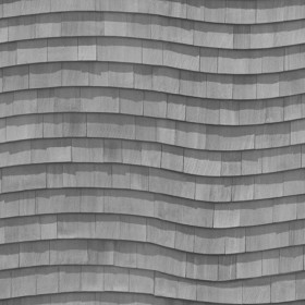 Textures   -   ARCHITECTURE   -   ROOFINGS   -   Shingles wood  - Wood shingle roof texture seamless 03865 - Displacement