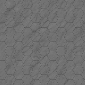 Textures   -   ARCHITECTURE   -   TILES INTERIOR   -   Marble tiles   -   White  - Carrara marble hexagonal tile texture seamless 21410 - Displacement