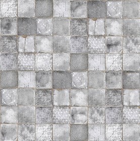 Textures   -   ARCHITECTURE   -   TILES INTERIOR   -   Cement - Encaustic   -  Cement - Damaged cement concrete tile texture seamless 20848