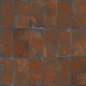 Textures  - corten effect stoneware wall tiles Pbr texture seamless 22182